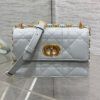 Dior Miss Caro Series Light Grey Lambskin Quilted Bag