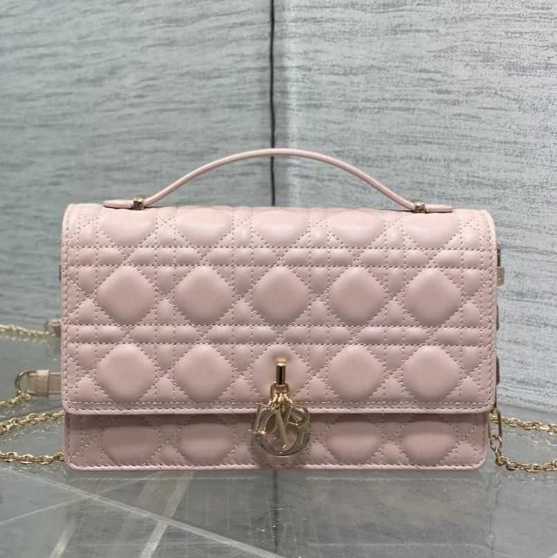 Dior Mini Series 24 Pastel Pink Patent Calfskin Daily Bag