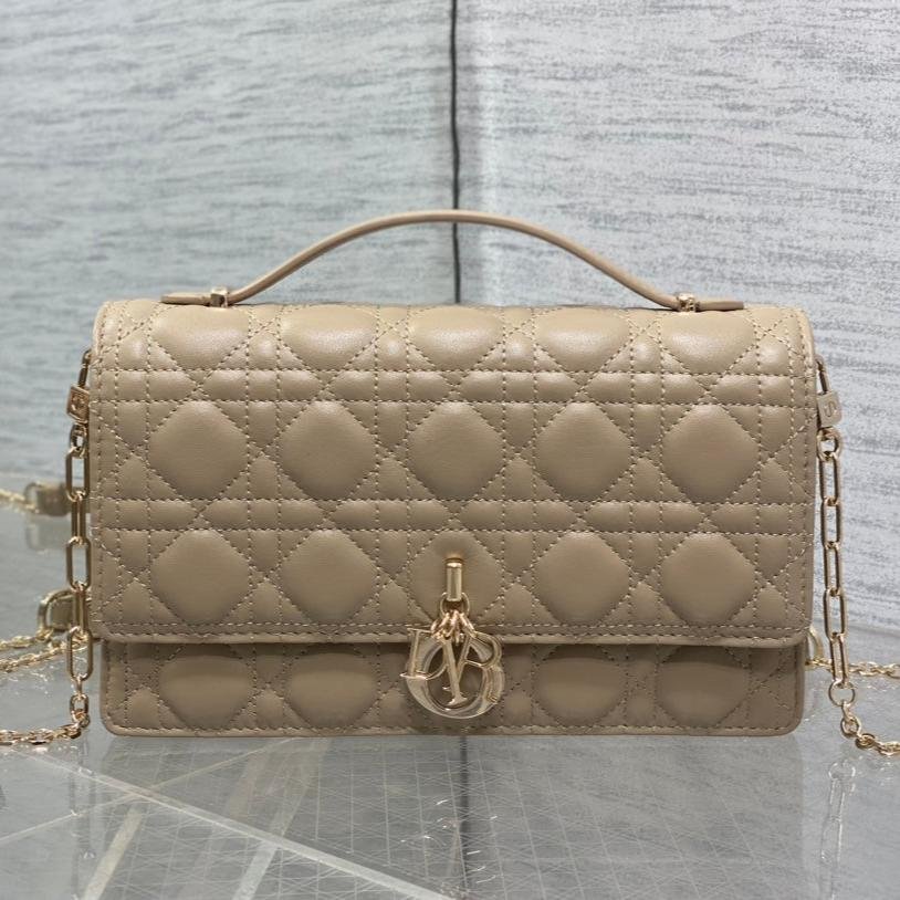 Dior Mini Series 24 Camel Beige Patent Calfskin  Bag