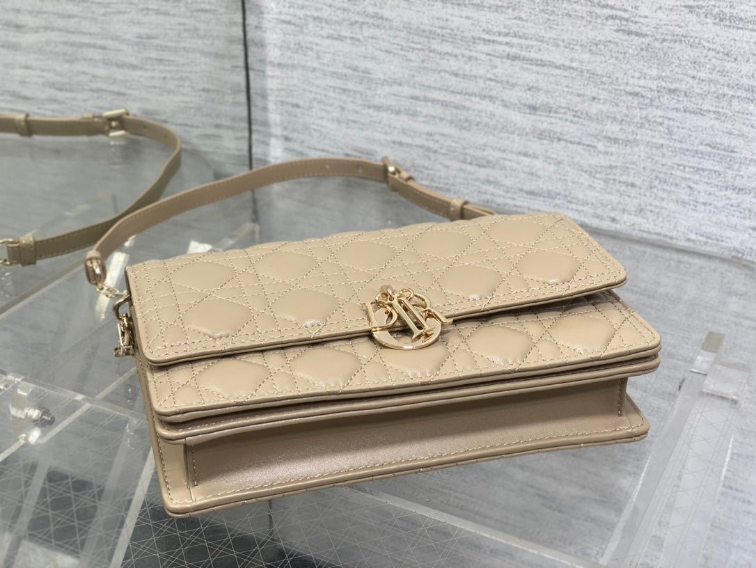 Dior Mini Series 24 Camel Beige Patent Calfskin Bag - Image 9