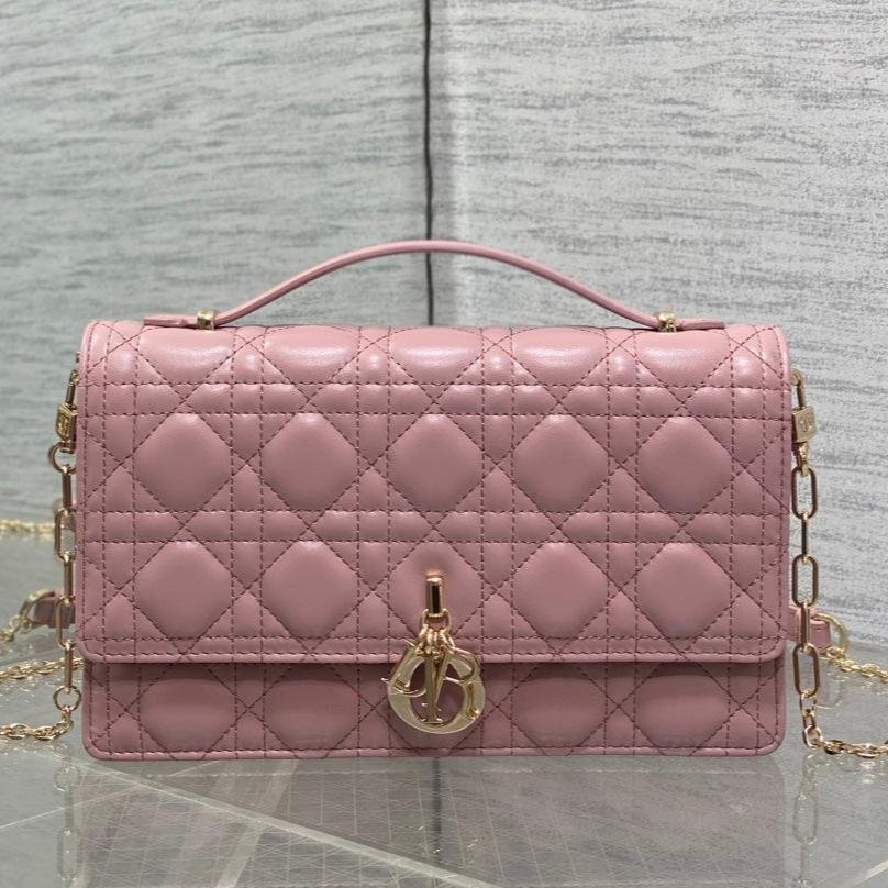 Dior Mini Series 24 Rose Pink Patent Calfskin Bag
