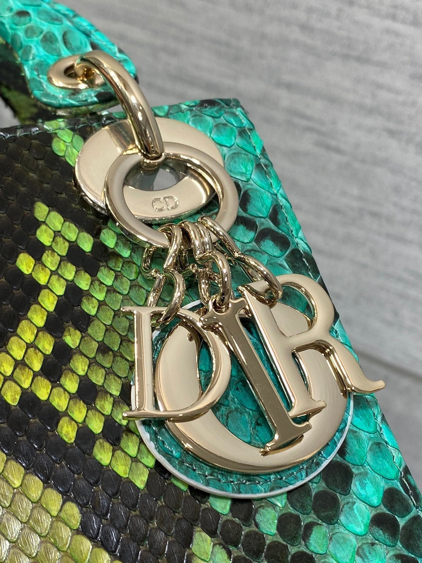 Dior Lady Series Turquoise Multicolor Snakeskin Bag - Image 7