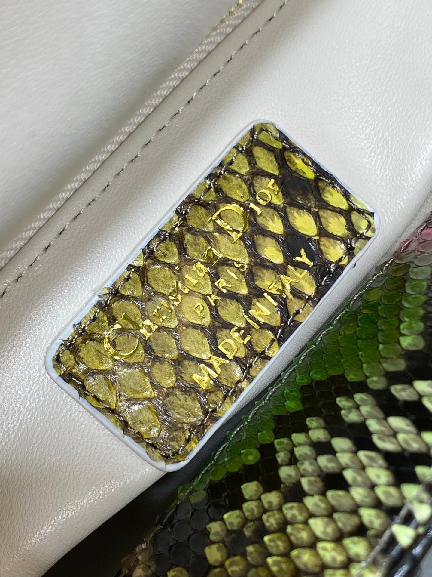 Dior Lady Series Green Multicolor Snakeskin Handbag - Image 9