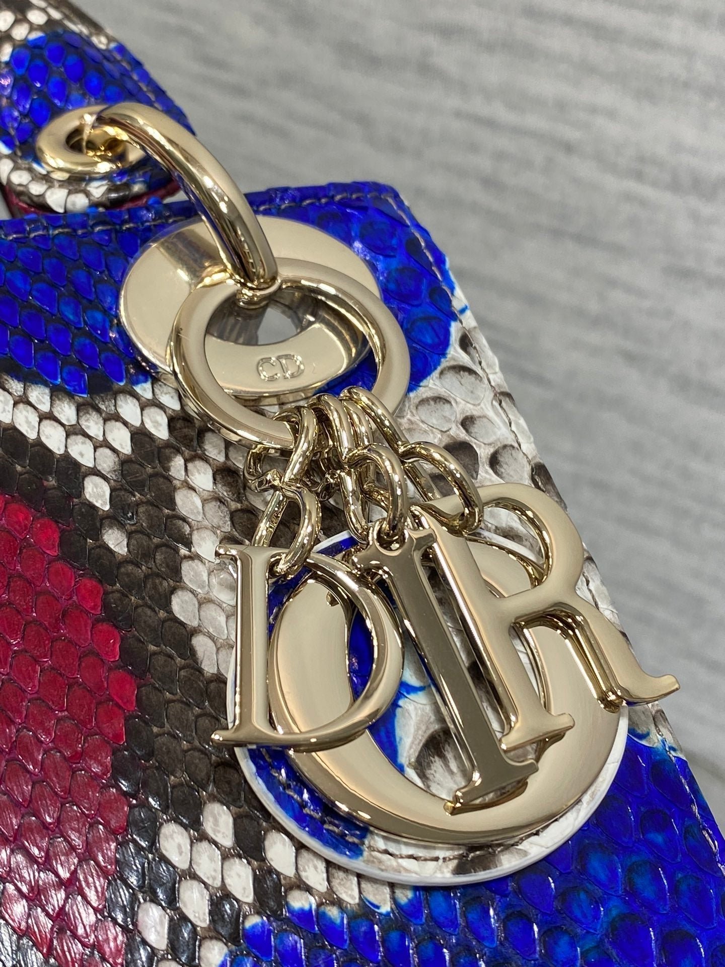 Dior Lady Series Colorful Snakeskin Lambskin Handbag - Image 7