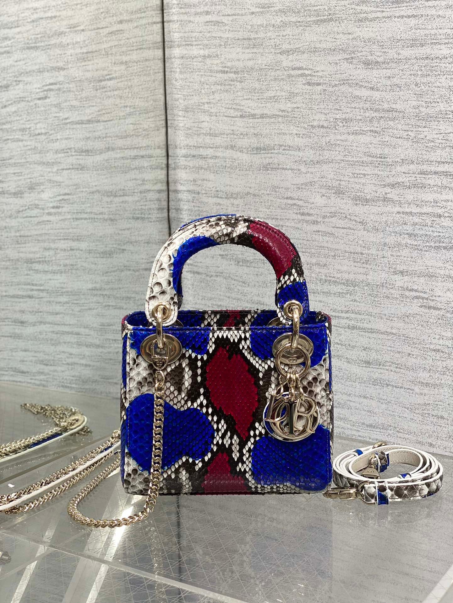 Alternative view of Dior Lady Series Colorful Snakeskin Lambskin Handbag