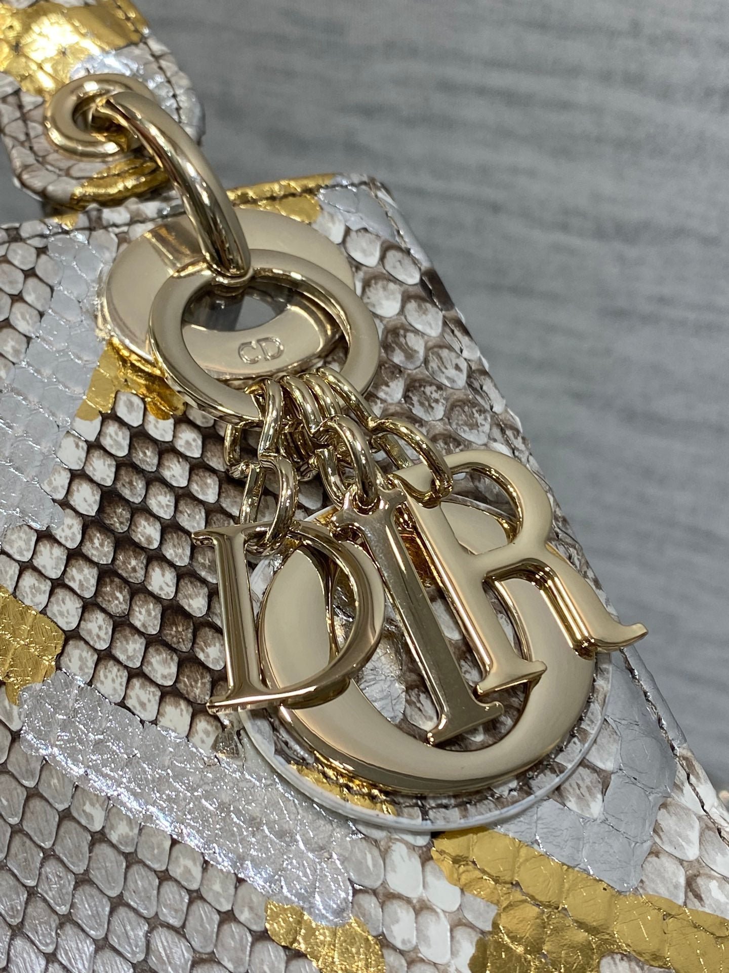 Dior Mini Lady Snakeskin Pattern Lambskin Bag - Image 5