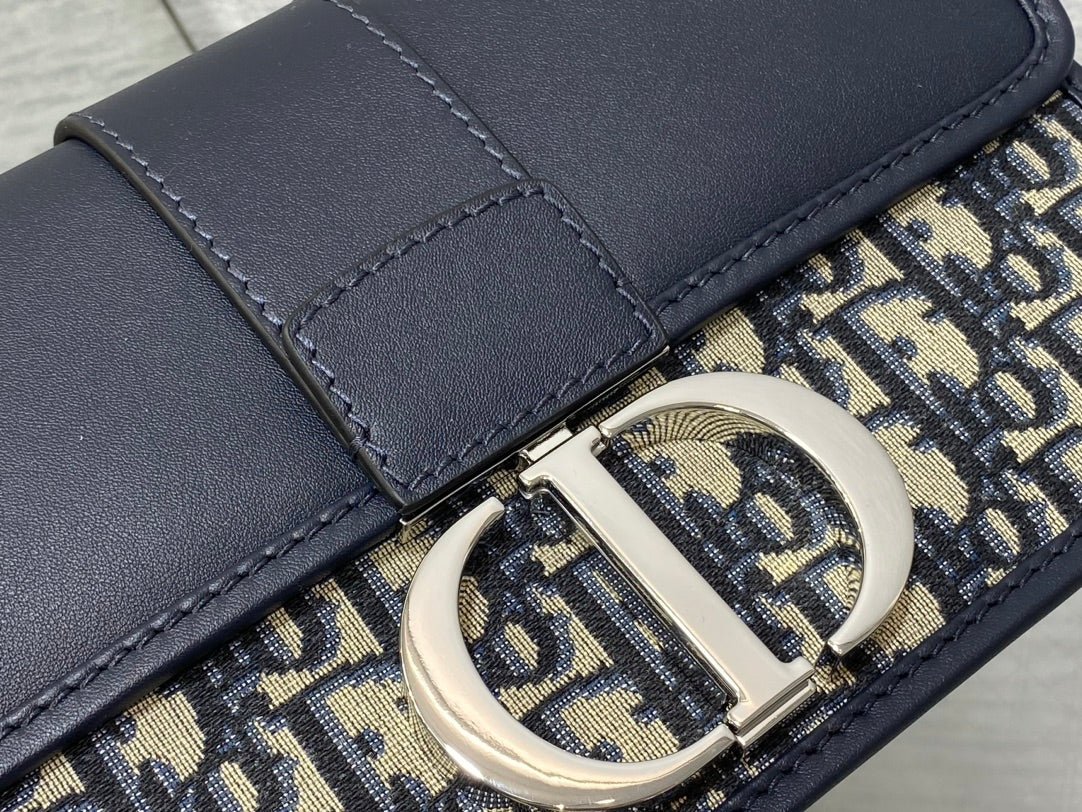 Dior Montaigne 25 Navy Jacquard & Lambskin Flap Bag - Image 8