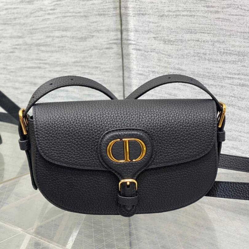 Dior Mini Bobby Flap Bag Black Grained Lambskin