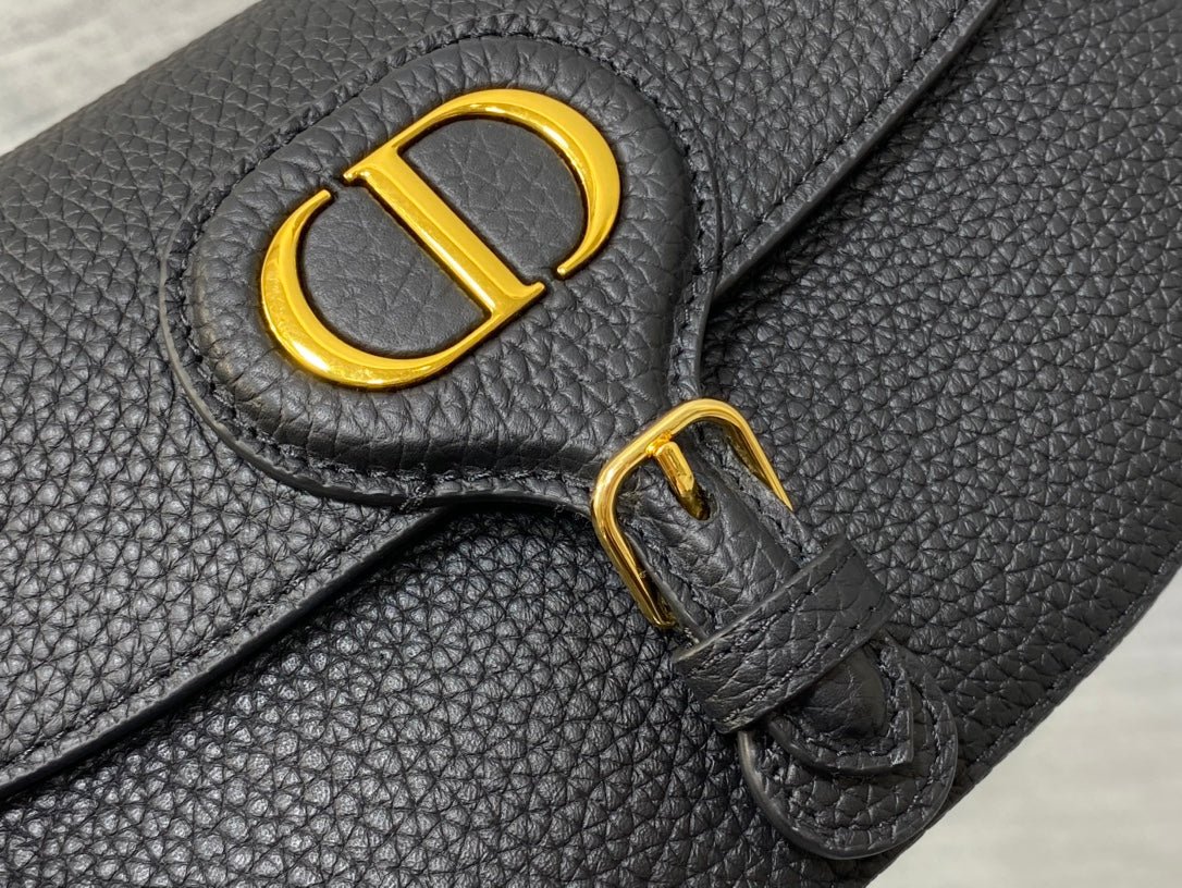 Dior Mini Bobby Flap Bag Black Grained Lambskin - Image 9