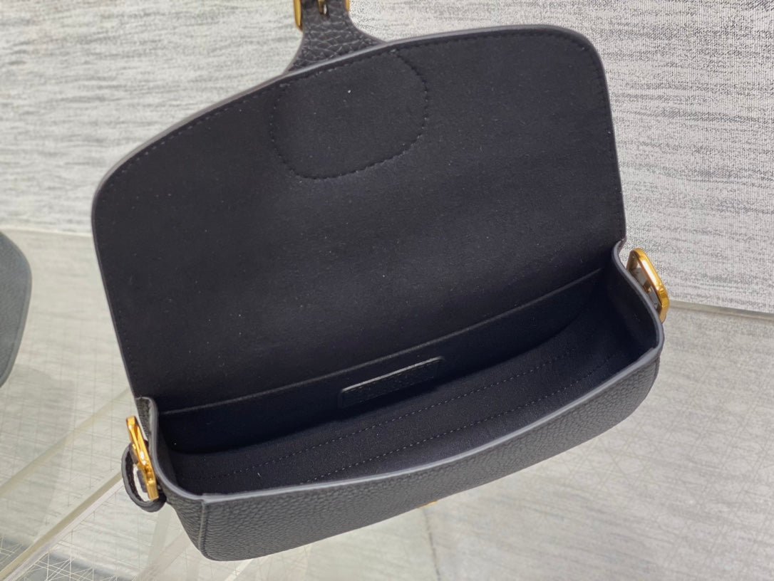 Dior Mini Bobby Flap Bag Black Grained Lambskin - Image 6