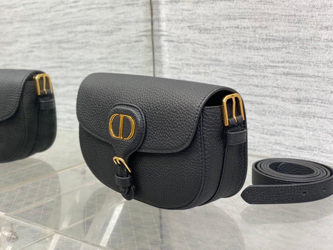 Dior Mini Bobby Flap Bag Black Grained Lambskin - Image 3