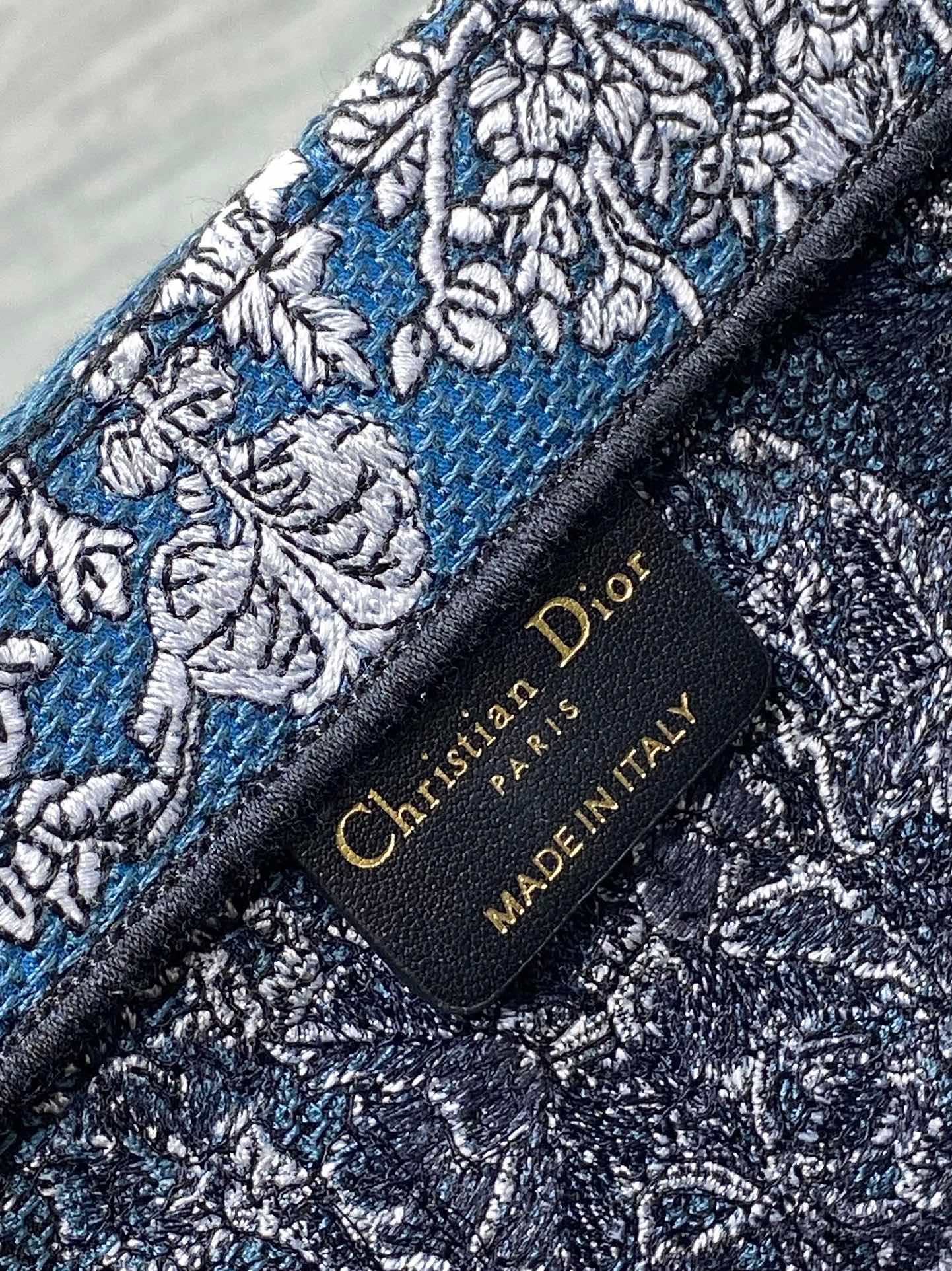 Dior Medium Book Tote 36 Black Blue Print Canvas - Image 6