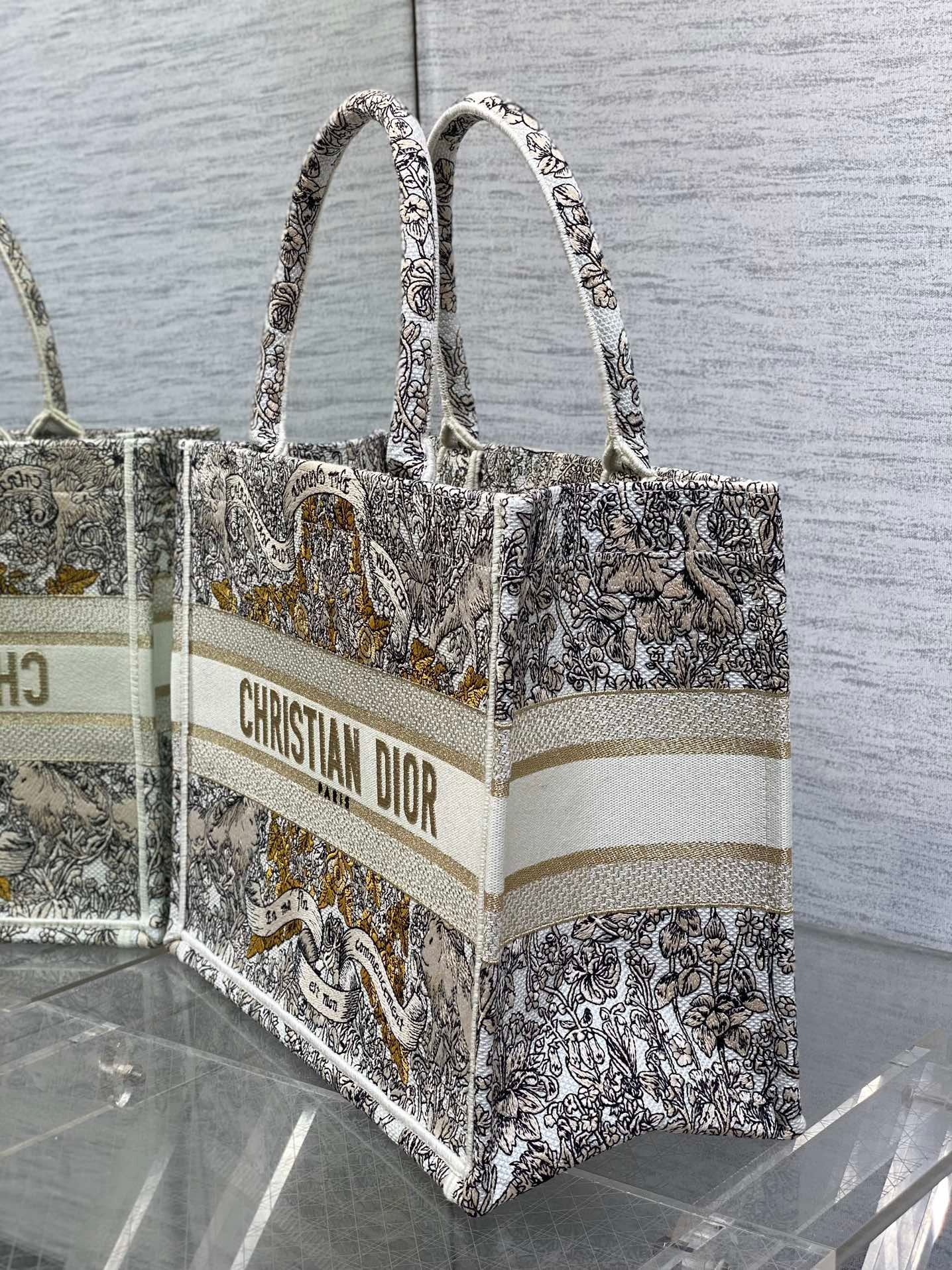 Dior Medium Book Tote 36 Vintage Print Colorful Canvas - Image 2