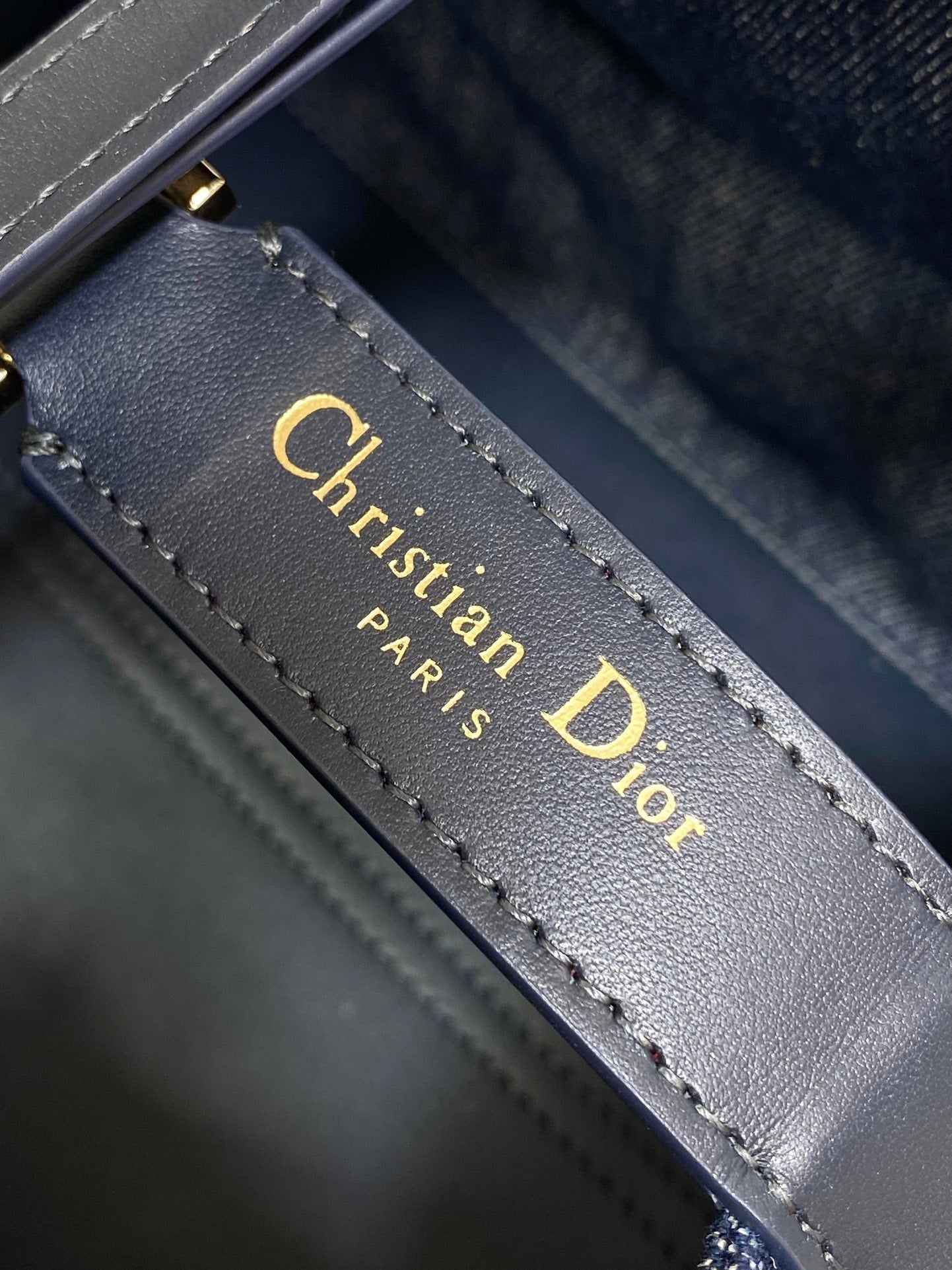 Dior Toujours Mini Blue Denim Graphic Tote Bag - Image 7