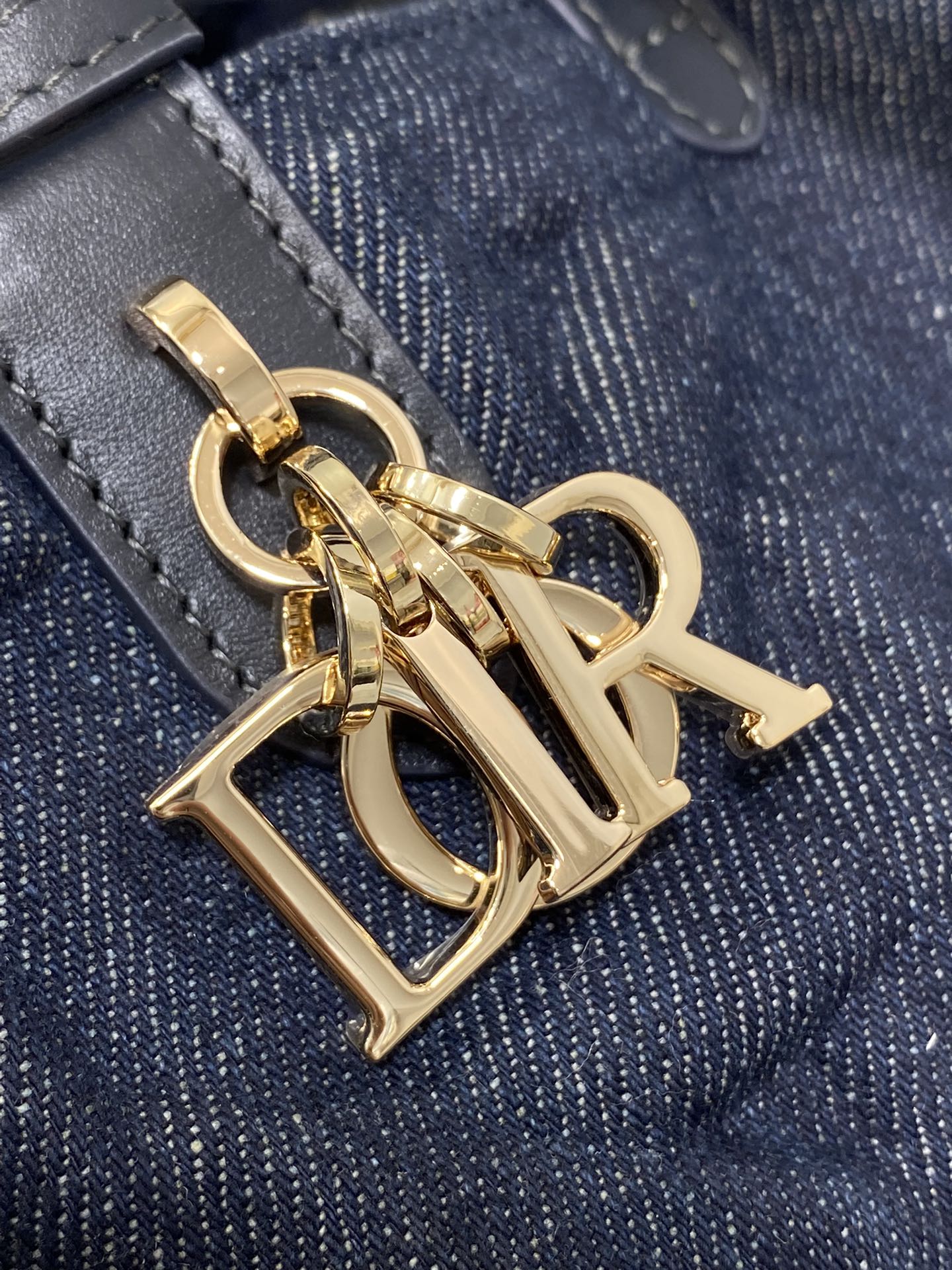 Dior Toujours Mini Blue Denim Graphic Tote Bag - Image 6