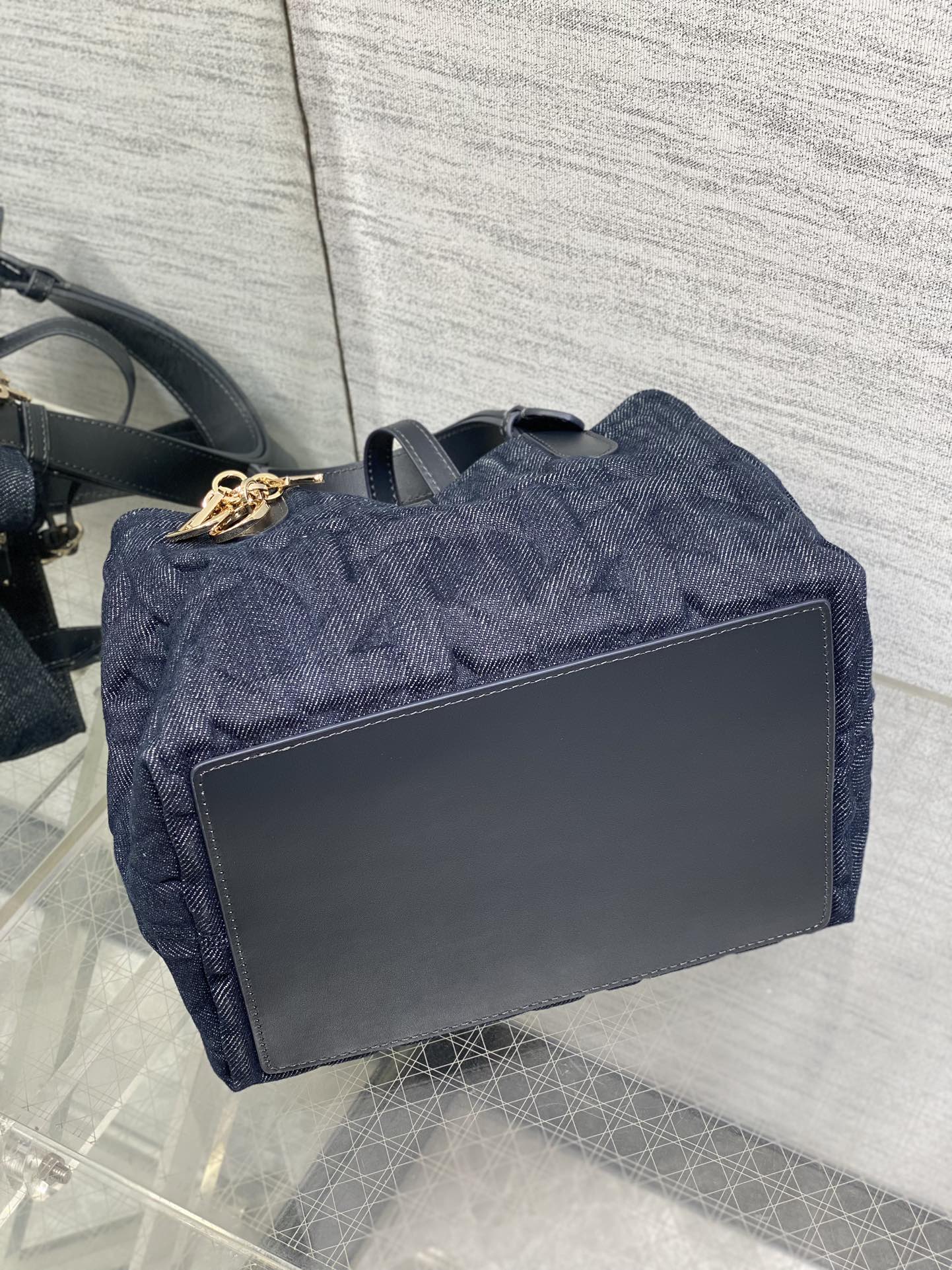 Dior Toujours Mini Blue Denim Graphic Tote Bag - Image 4