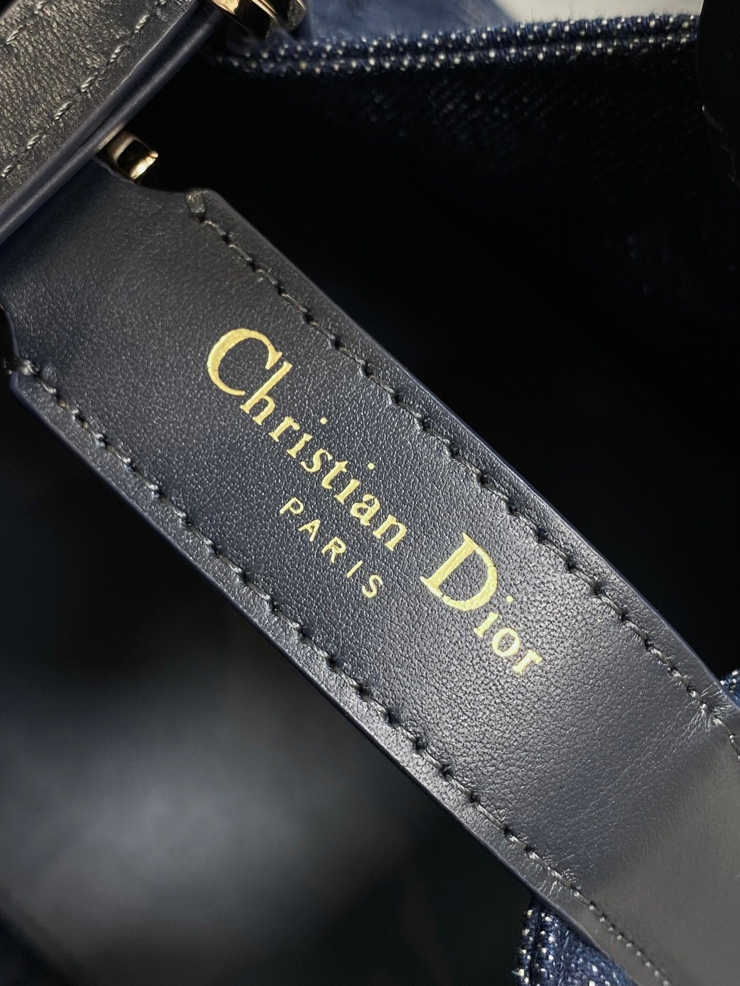 Dior Toujours Medium Blue Denim Graphic Tote - Image 9