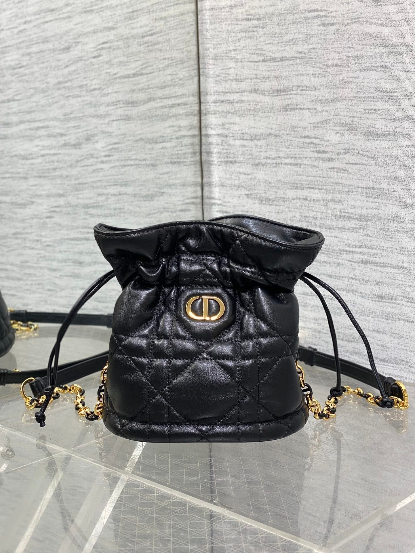 Alternative view of Dior Montaigne 18 Black Lambskin Bucket Bag
