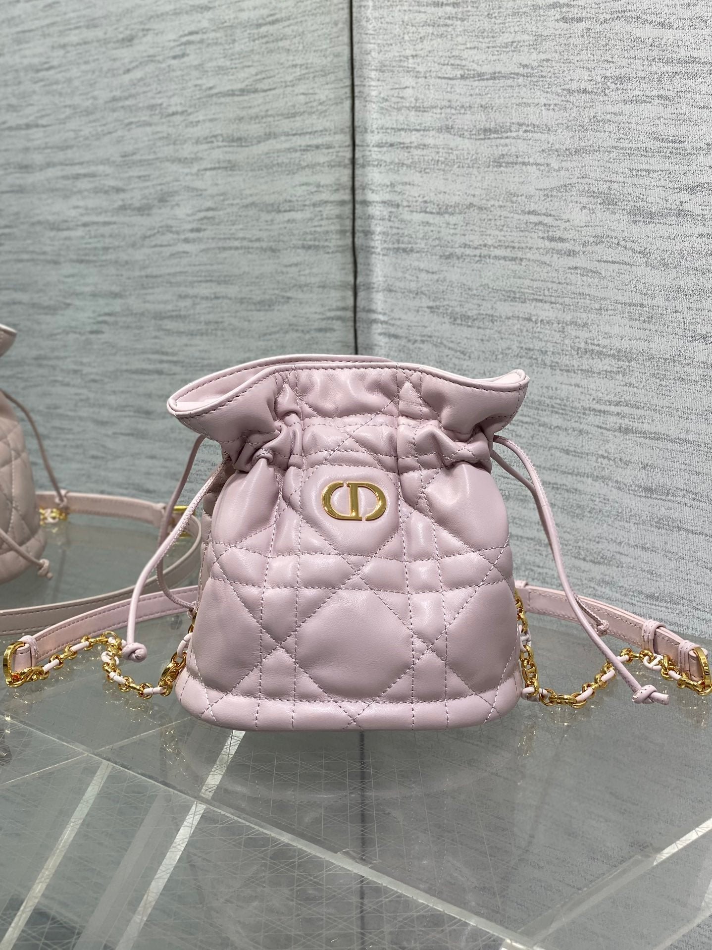 Alternative view of Dior Montaigne 18 Pink Lambskin Bucket Bag