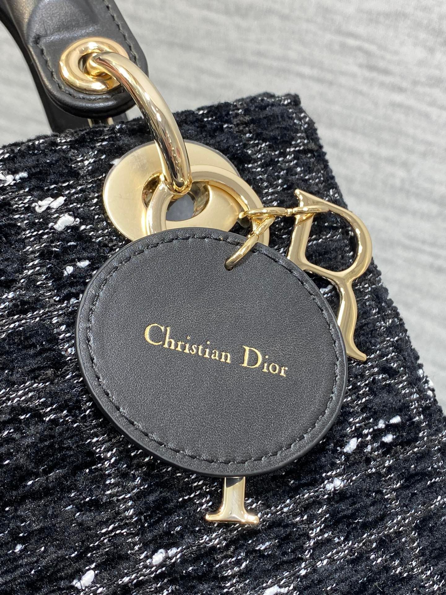 Dior Mini Lady Black White Tweed Bag - Image 6