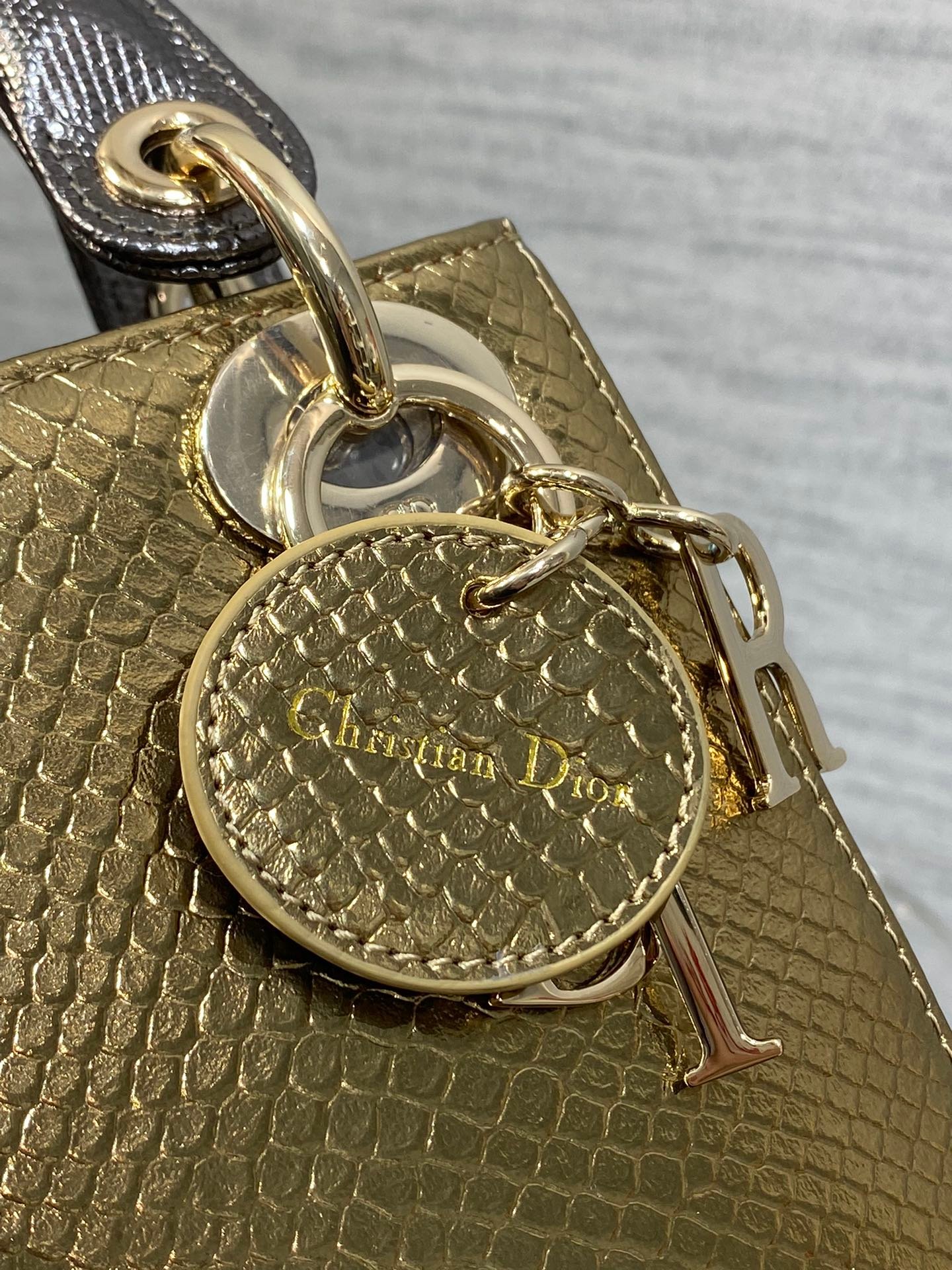 Dior Mini Lady Gold Metallic Lambskin Bag - Image 5