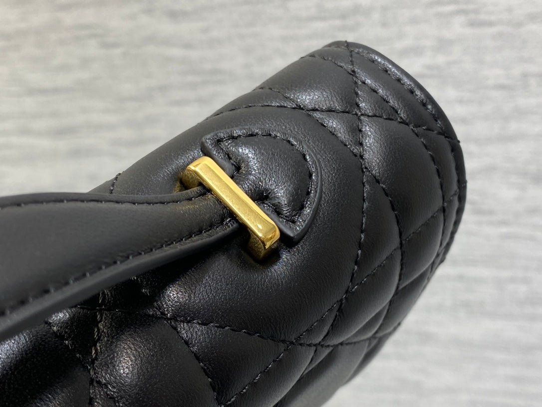 Dior Miss Caro Series Black Lambskin Quilted Top Bag - Image 8