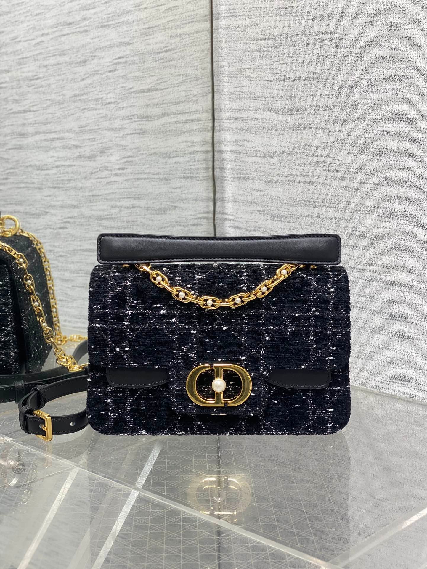 Alternative view of Dior Small Jolie Black White Tweed Chain Bag
