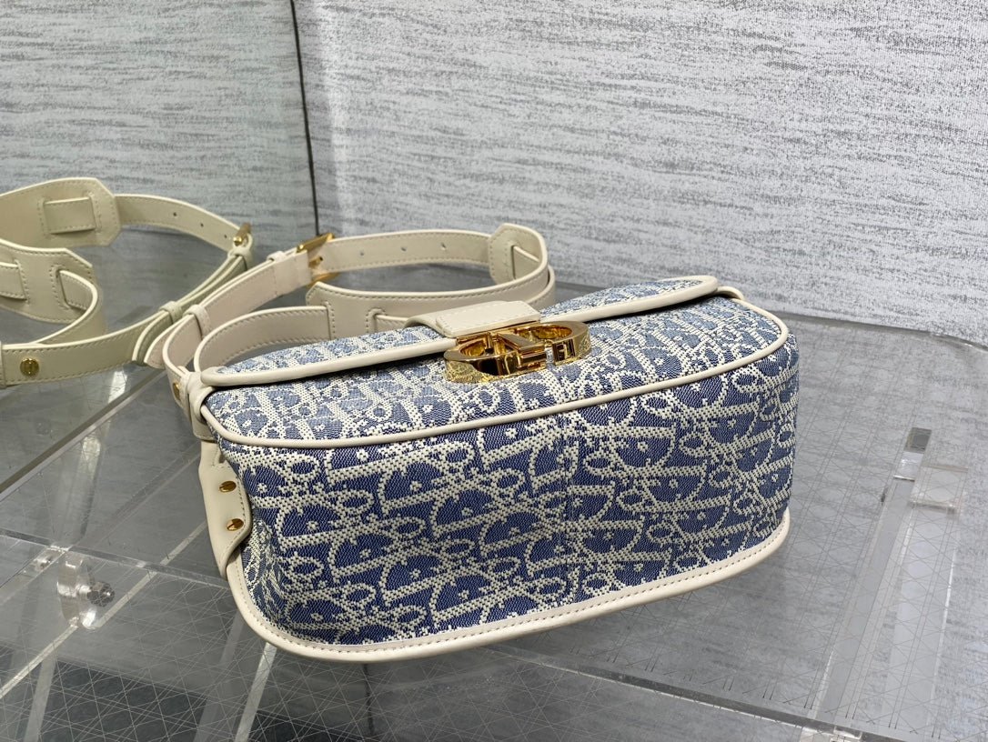 Dior Montaigne Classic Monogram Blue White Canvas - Image 6