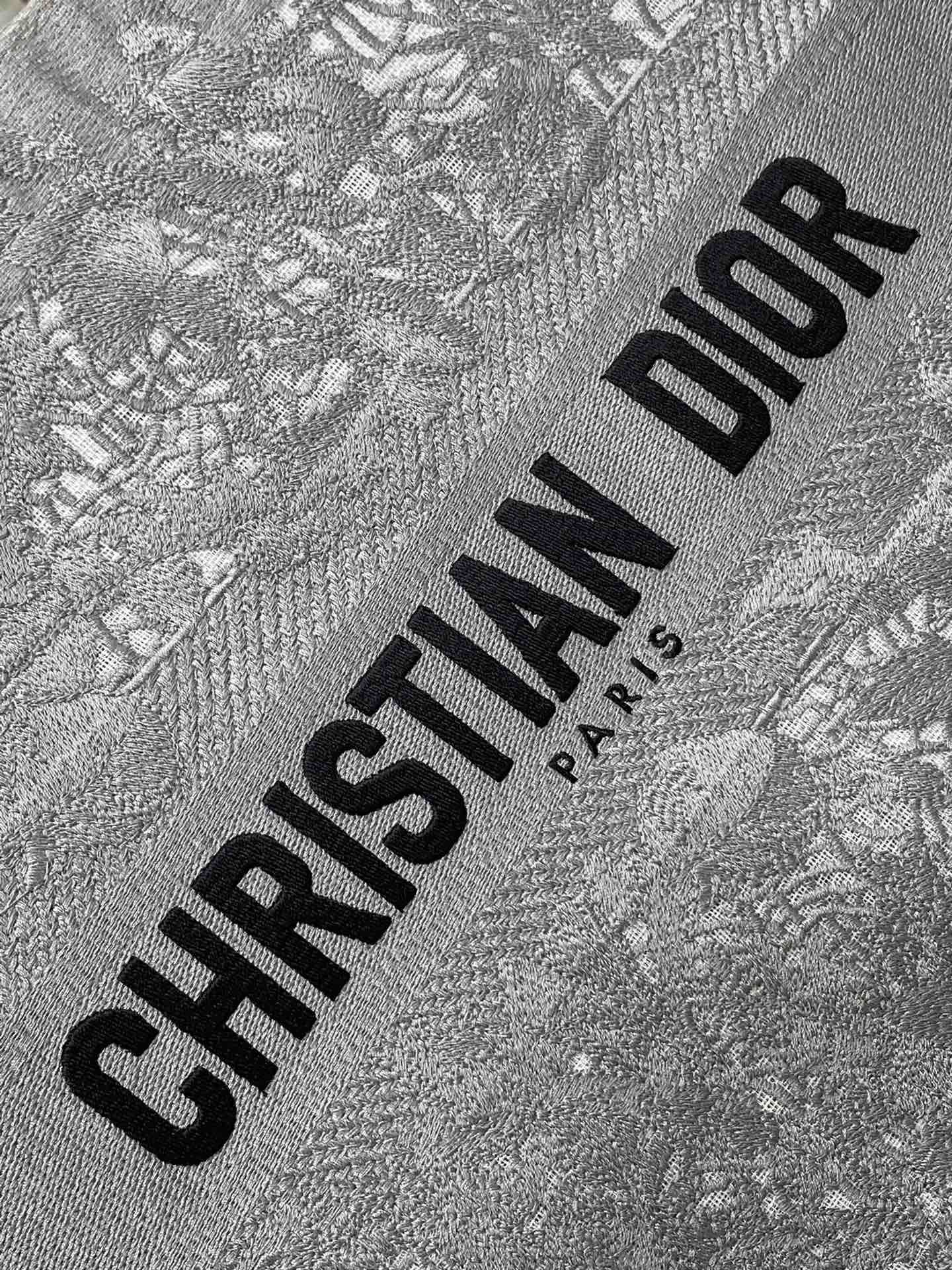 Dior Medium Book Tote Cotton Grey Bag - Image 5