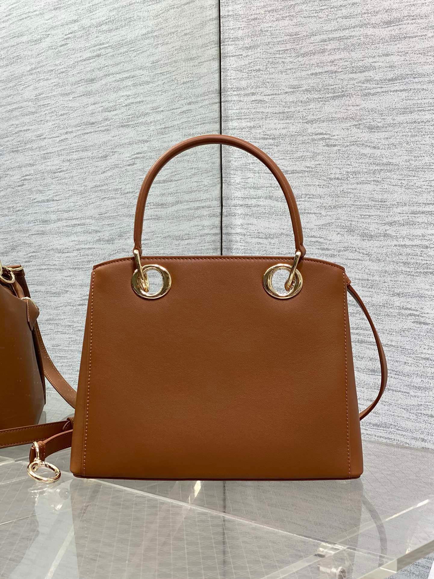 Alternative view of Dior Bow Series Caramel Brown Leather Tote Bag