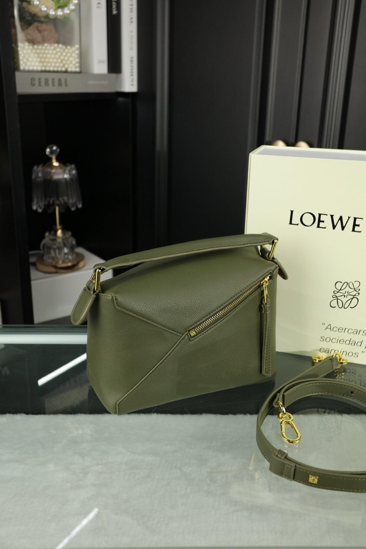 Alternative view of LOE MINI PUZZLE 23 BAG IN DARK OLIVE GREEN CALFSKIN