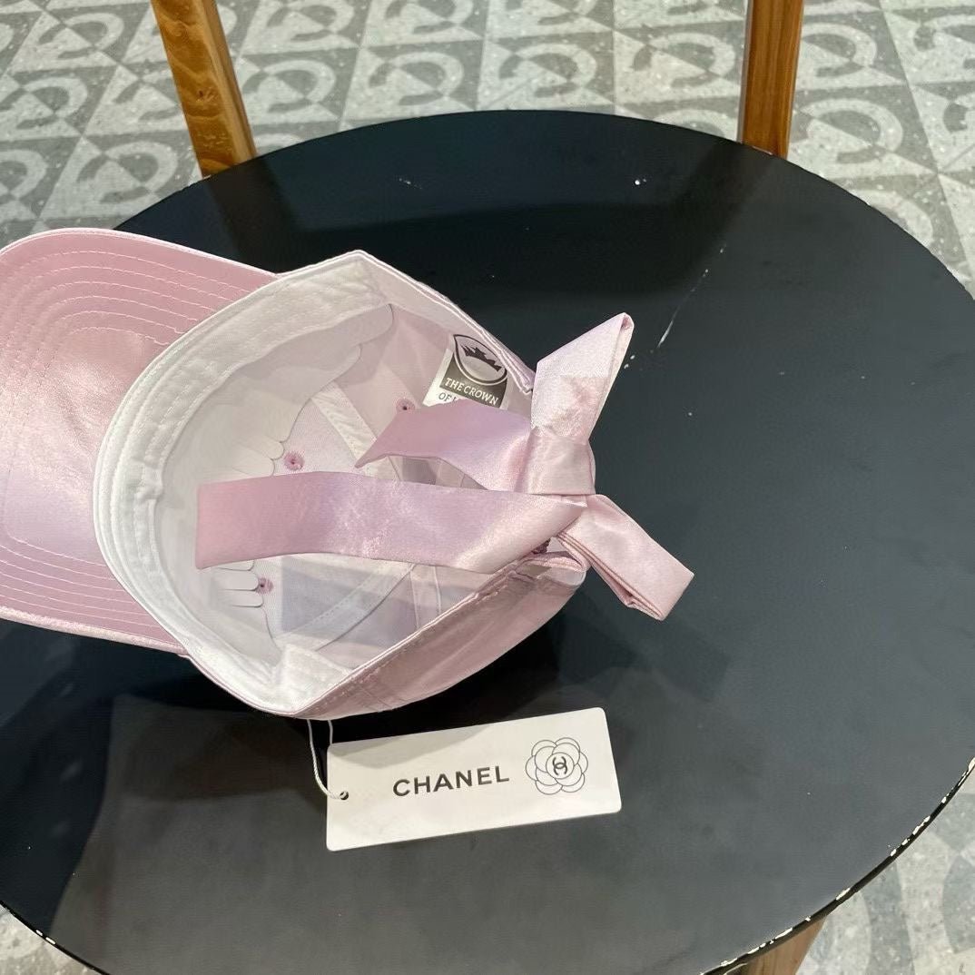 BASEBALL HAT IN LIGHT PINK SILK SATIN 404864 - Image 8