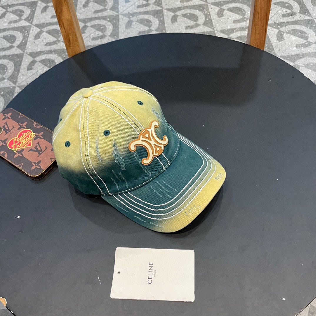 Alternative view of BASEBALL CAP MODEL 650509 IN YELLOW GREEN OMBRE COTTON