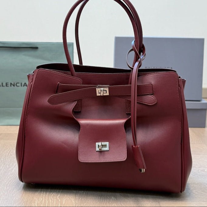 Balenciaga Bel Air 37cm Burgundy Lambskin