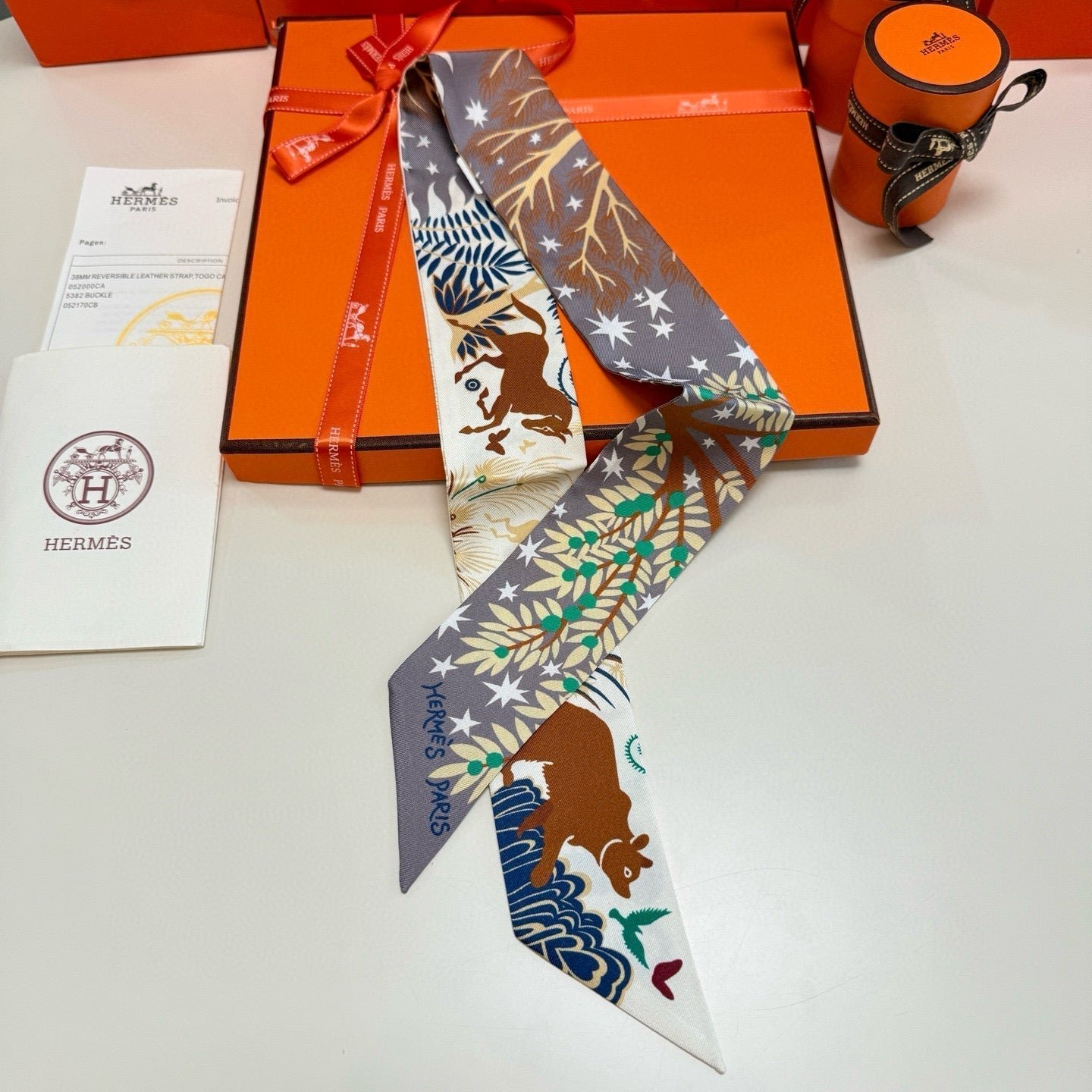 Hermès Forest Animal Silk Twilly - Image 4