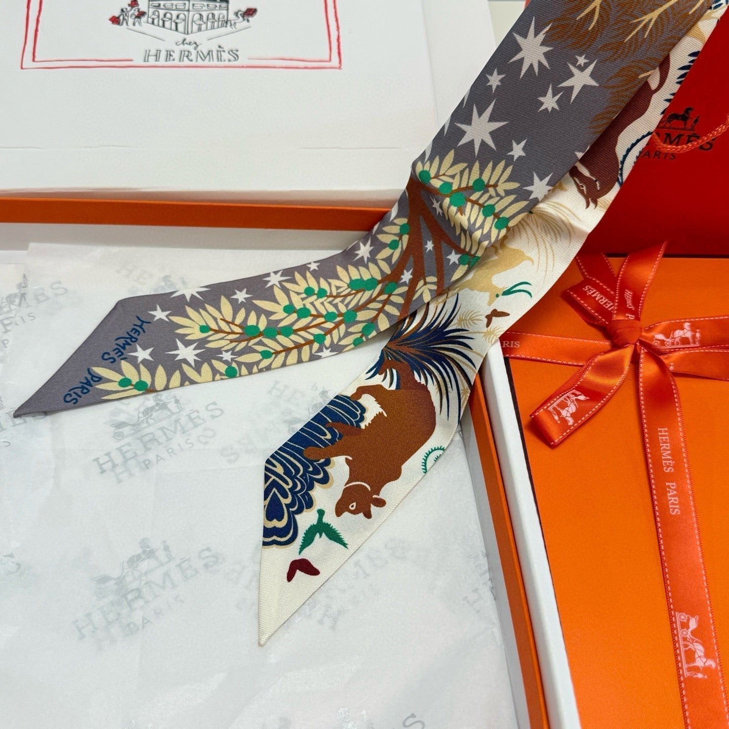 Hermès Forest Animal Silk Twilly - Image 7