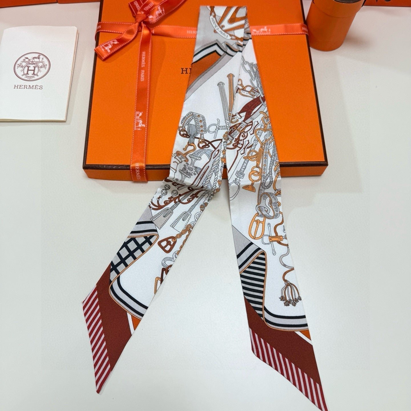 Hermès Striped Silk Twilly - Image 4