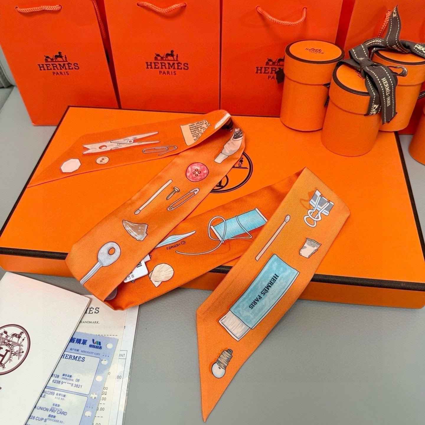 Hermès Stationery Silk Twilly - Image 3