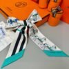 Hermès Striped Horse Silk Twilly