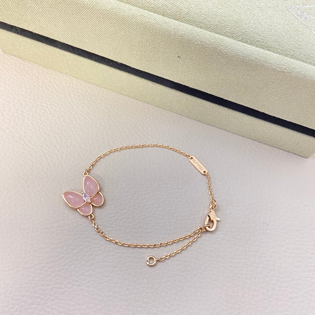 VCA 5 Motifs Pink MOP Full Diamond Bracelet