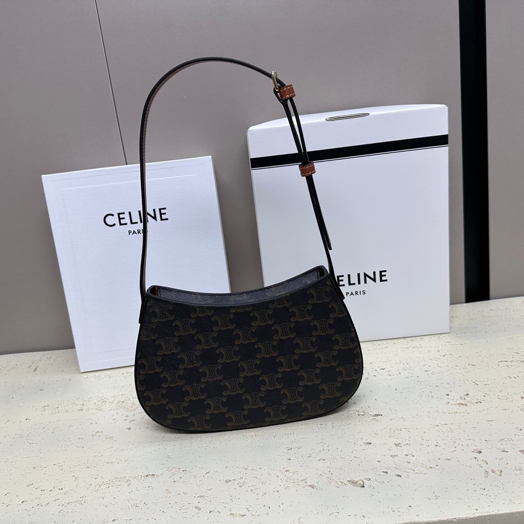 Celine Tilly 22 Black Canvas Calf Trim - Image 4