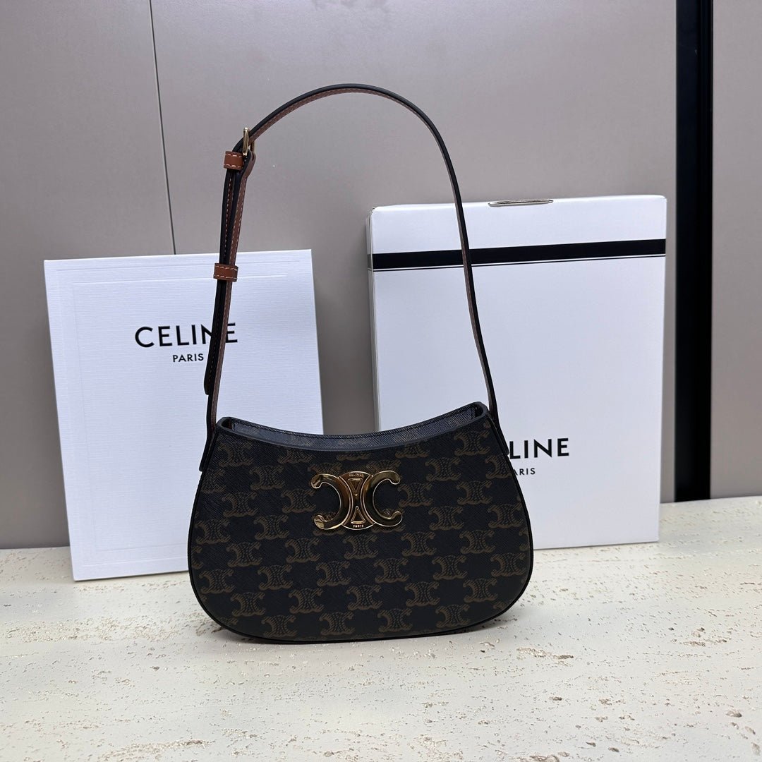 Celine Tilly 22 Black Canvas Calf Trim