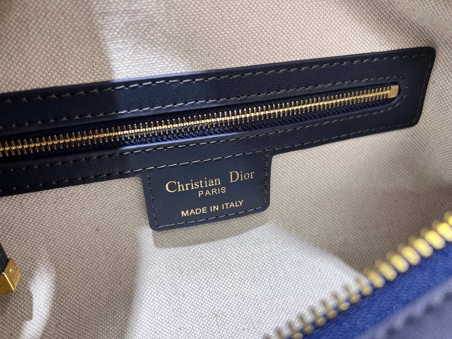 Dior Jacquard Hobo Bag 23 Dark Blue White Canvas - Image 7
