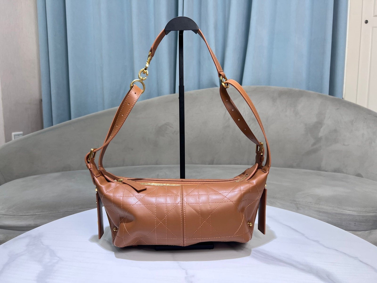 Alternative view of Dior Hobo 23 Brown Calfskin Cannage Shoulder Bag