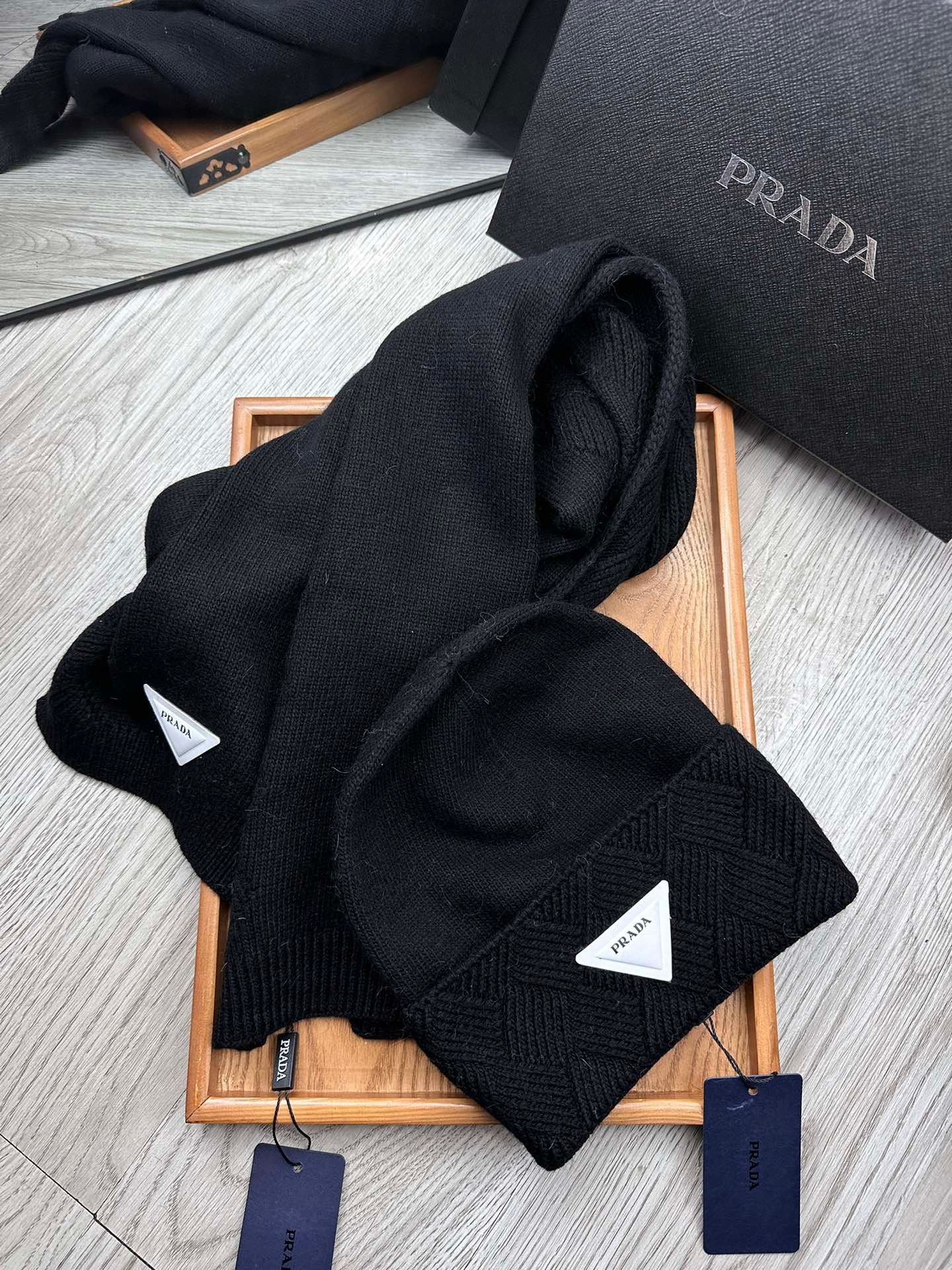 Prada Style Plain Black Knit Set - Image 5