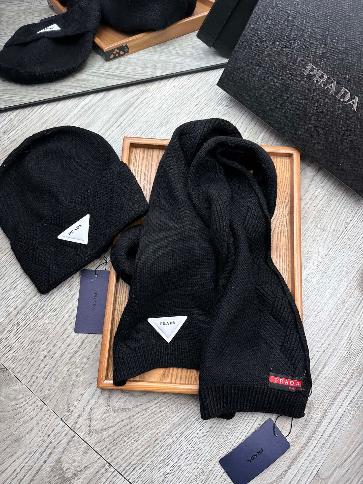 Prada Style Plain Black Knit Set - Image 3