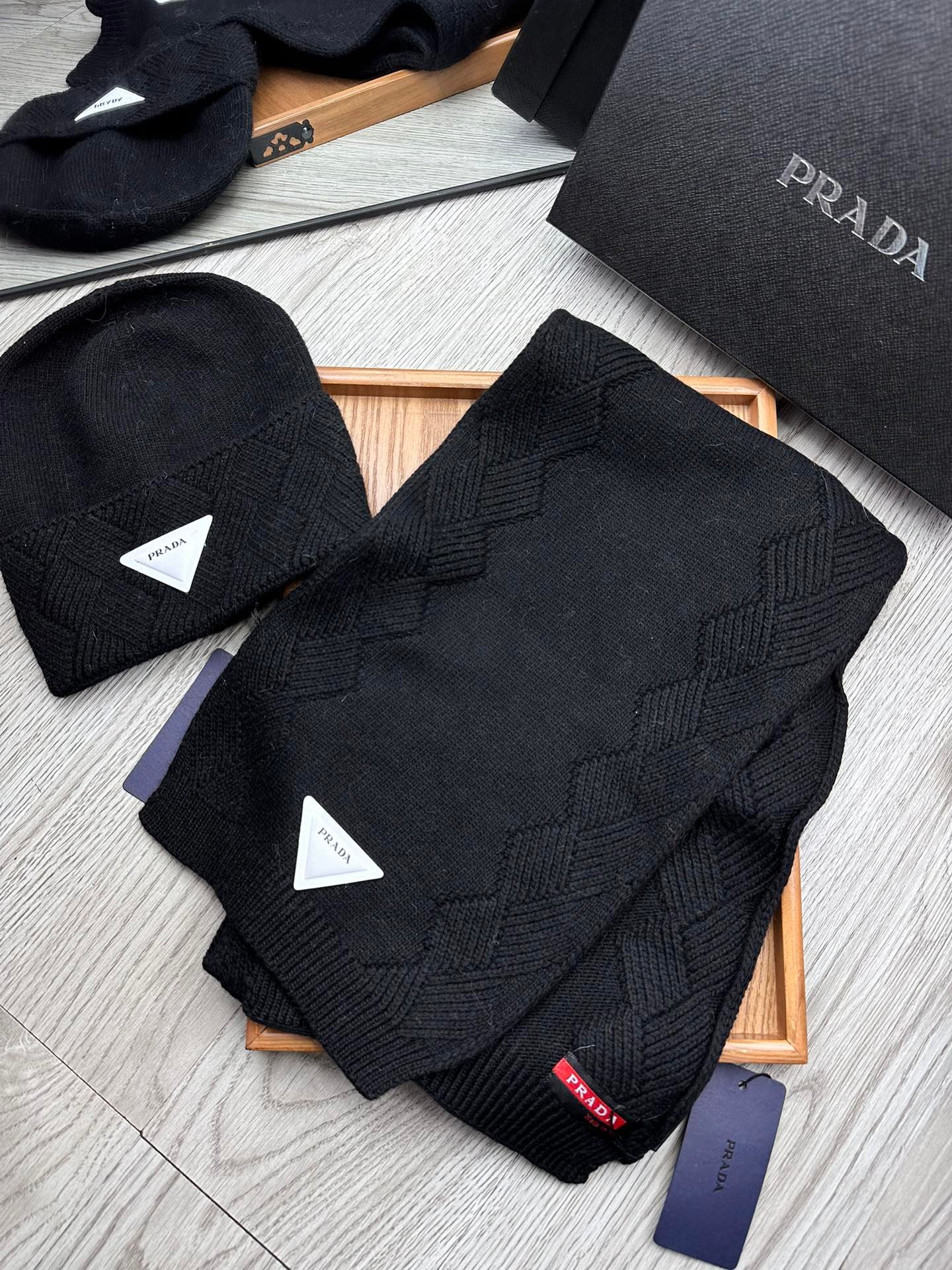 Prada Style Plain Black Knit Set - Image 7