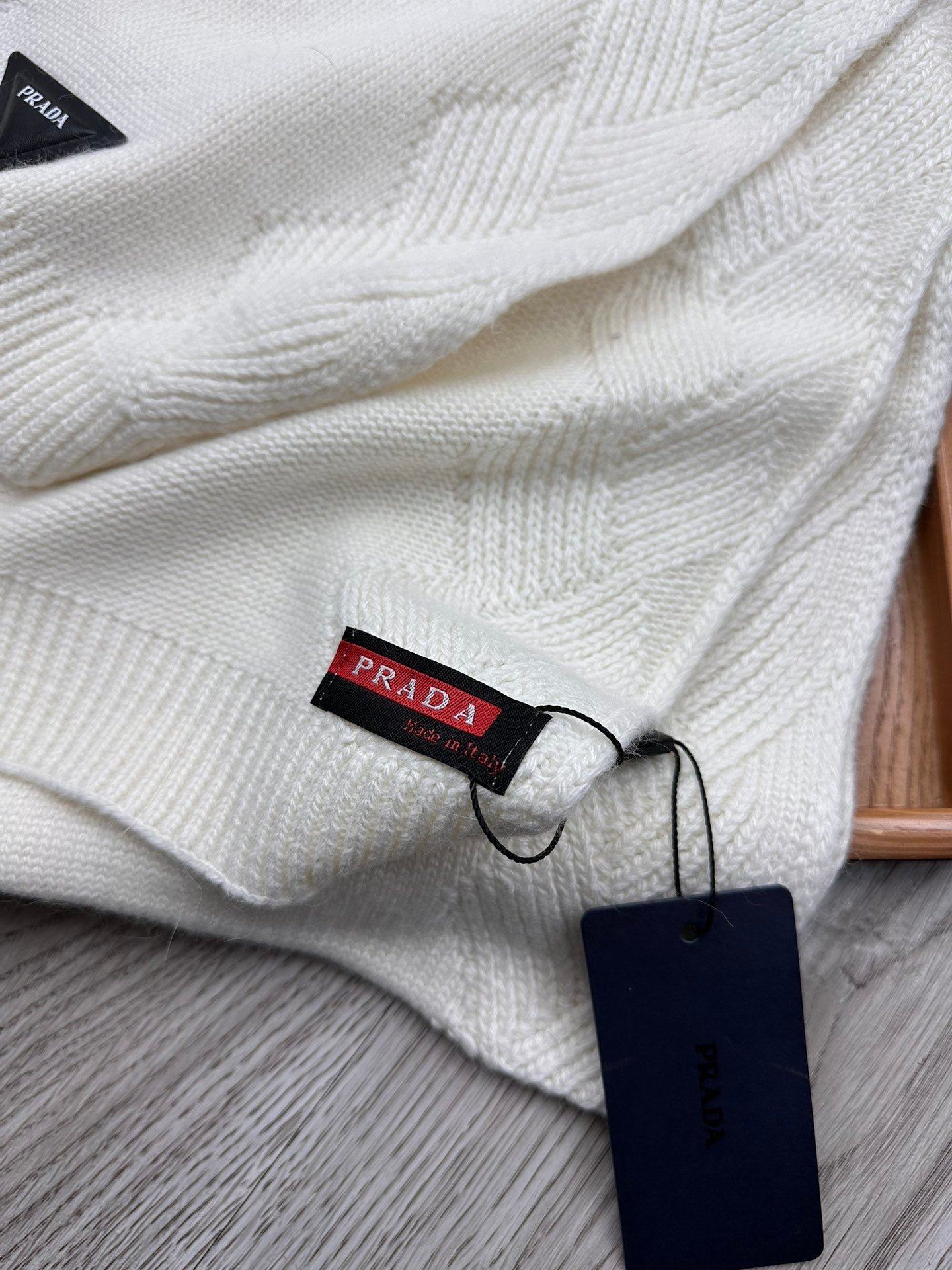 Prada Style White Jacquard Knit Set - Image 7