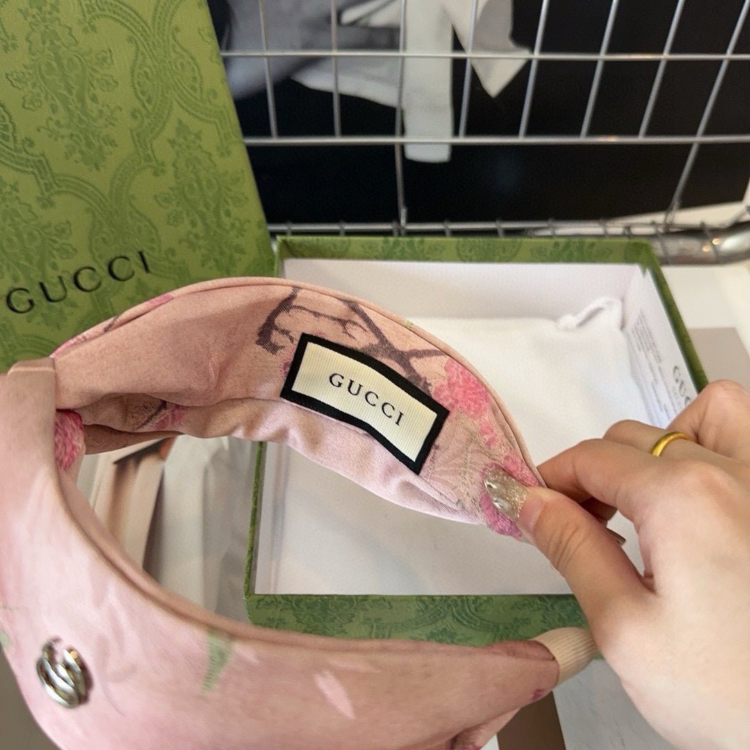 GUCCI Pink Floral Headband - Image 3