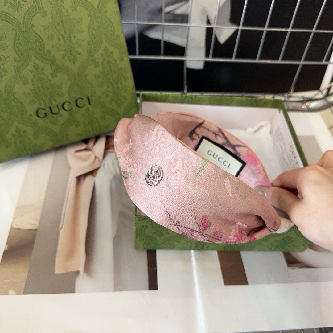 GUCCI Pink Floral Headband - Image 4